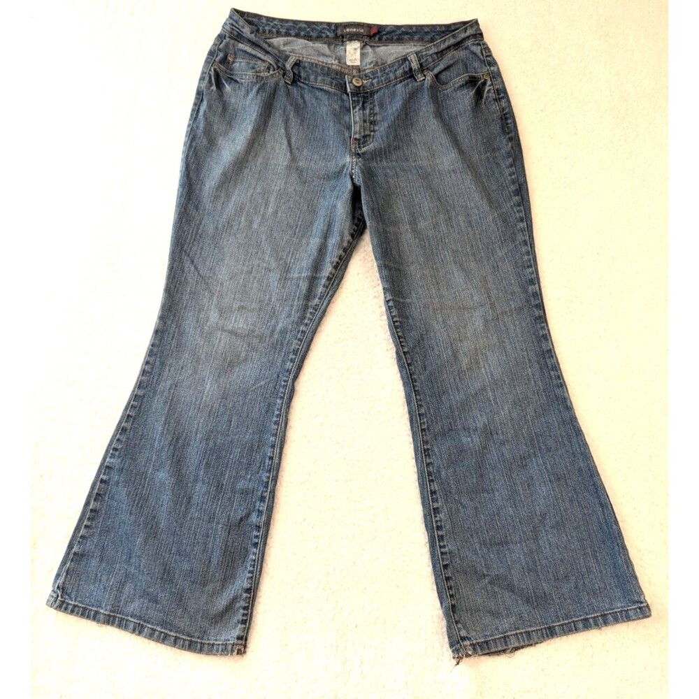 Venezia Women's Jeans Stretch Flare Denim Blue by Lane Bryant Plus Size 2 Petite